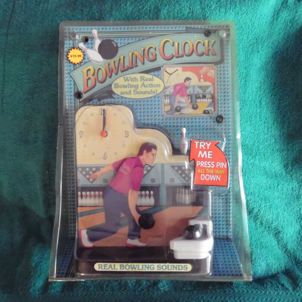 vintage retro looking bowling clock